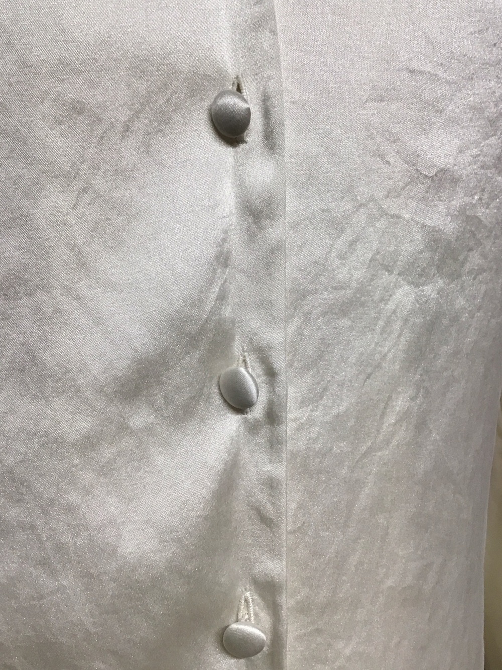 Ann Taylor Silk Button-Down Ivory Shirt 4P - Picture 3 of 8